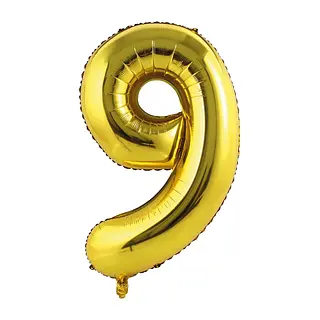 Globo Metalizado Numero 9 Dorado Mate