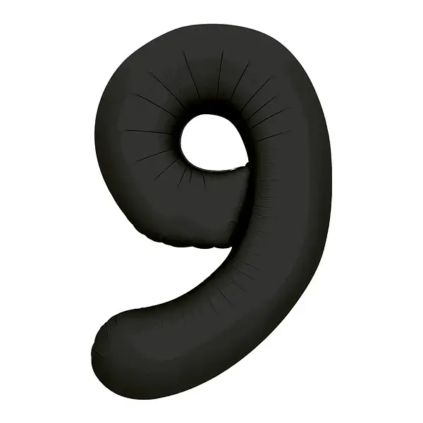 Globo Metalizado Numero 9 Negro Mate