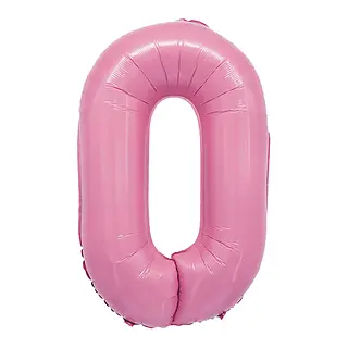 Globo Metalizado Numero 0 Rosado