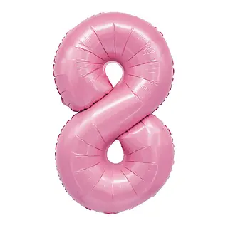Globo Metalizado Numero 8 Rosado