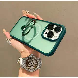 Case Magsafe Verde Mate Protector Cámaras Iphone 14