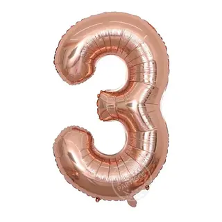 Globo Metalizado Numero 3 Oro Rosa