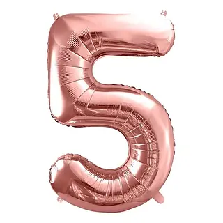 Globo Metalizado Numero 5 Oro Rosa