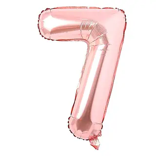 Globos Metalizados Numero 7 Oro Rosa