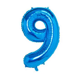 Globo Metalizado Numero 9 Azul