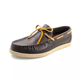 Zapato Mocasine de Cuero Marrón Suela Avellana