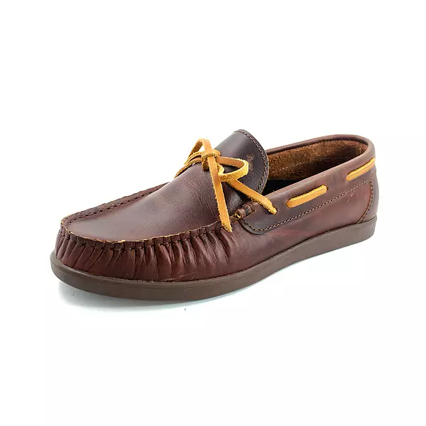 Zapato Mocasine de Cuero Café Suela Marrón