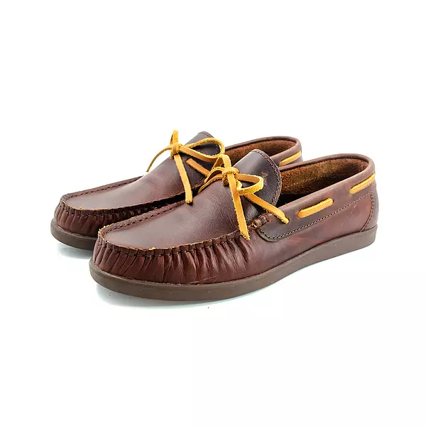 Zapato Mocasine de Cuero Café Suela Marrón