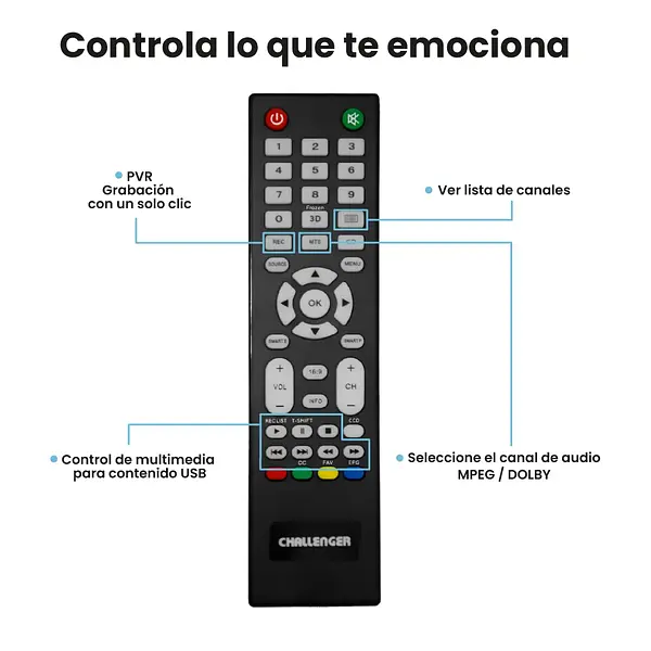 Televisor Challenger 32” Led Hd – Modelo Led32k88 T2 Negro