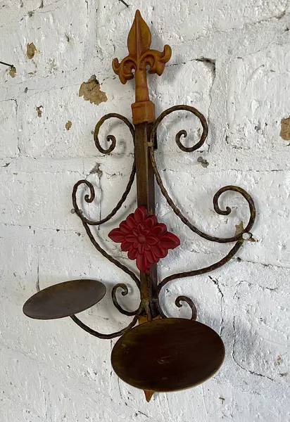 Candelabro Metálico De 2 Luces Flor De Lis