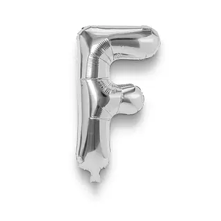 Globo Metalizado Letra F Plateado
