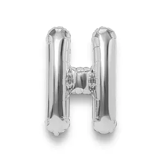 Globo Metalizado Letra H Plateado