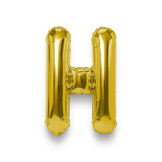 Globo Metalizado Letra H Dorado