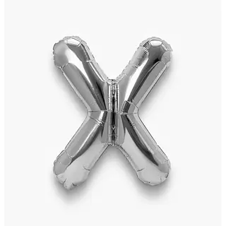 Globo Metalizado Letra X Plateado