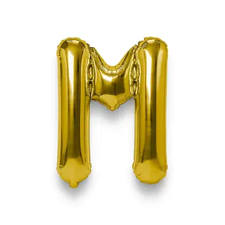 Globo Metalizado Letra M Dorado