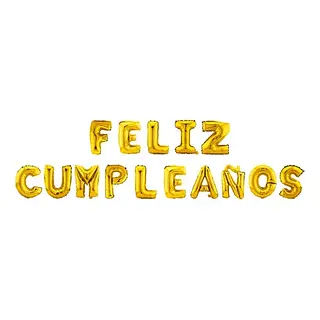 Globo Metalizado Feliz Cumpleaños Dorado
