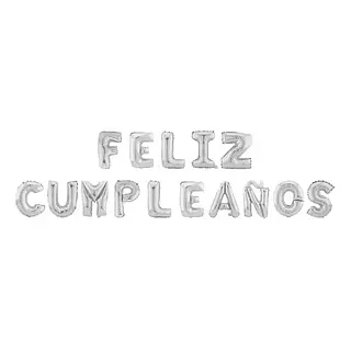 Globo Metalizado Feliz Cumpleaños Plateado