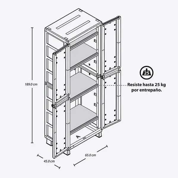 Combo Organizador Baru (Armario Ropa + Armario Entrepaños)