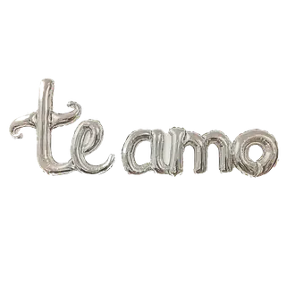 Globo Metalizado Te Amo Cursivo Plateado