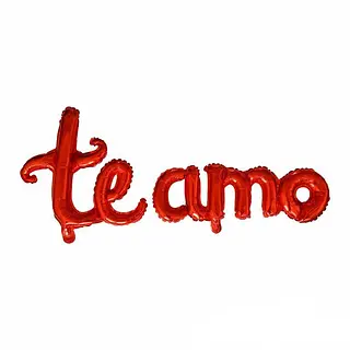 Globo Metalizado Cursivo Te Amo Rojo