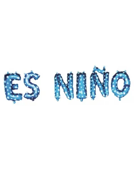 Globo Metalizado "Es Un Niño" Azul Con Puntos