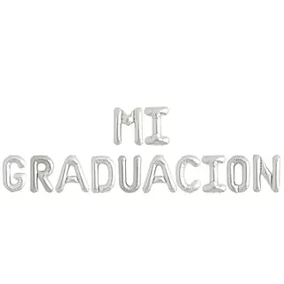 Globo Metalizado Mi Graduacion Plateado