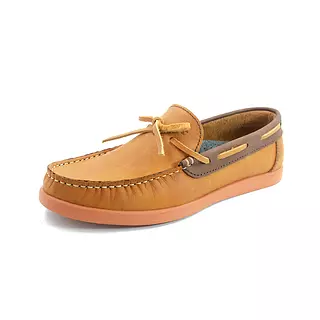 Zapatos Mocasine de Cuero Miel Cuello Café Suela Ladrillo