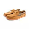 Zapatos Mocasine de Cuero Miel Cuello Café Suela Ladrillo