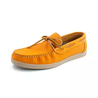 Zapatos Mocasine de Cuero Nobuck Naranja Suela Avellana