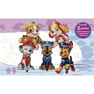 Bouquet De Globos Foil Paw Patrol En Grupo