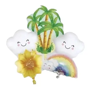 Bouquet De Globos Foil Playa Tropical
