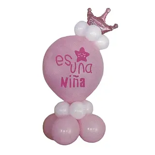 Bouquet De Globos Foil+Latex Baby Shower Niña