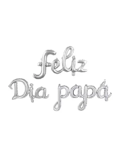 Globo Metalizado Feliz Dia Papá Plateado