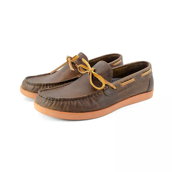 Zapatos de Cuero Mocacine Fulton Miel Suela Ladrillo