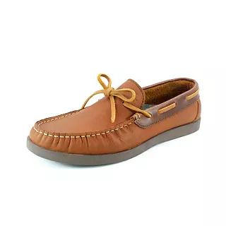 Zapatos de Cuero Mocacine Marron Cuello Cafe Suela Marron