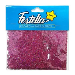 Escarcha Para Globos Pelos Fucsia Paquete X12