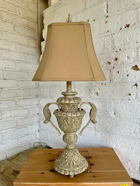 Lámpara De Mesa Jarrón Estilo Coralino - Usa 1990