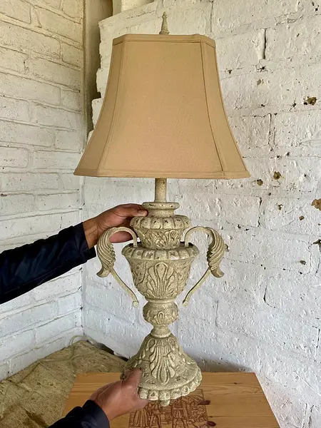 Lámpara De Mesa Jarrón Estilo Coralino - Usa 1990