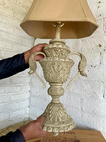 Lámpara De Mesa Jarrón Estilo Coralino - Usa 1990