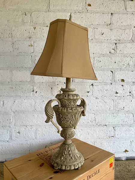 Lámpara De Mesa Jarrón Estilo Coralino - Usa 1990