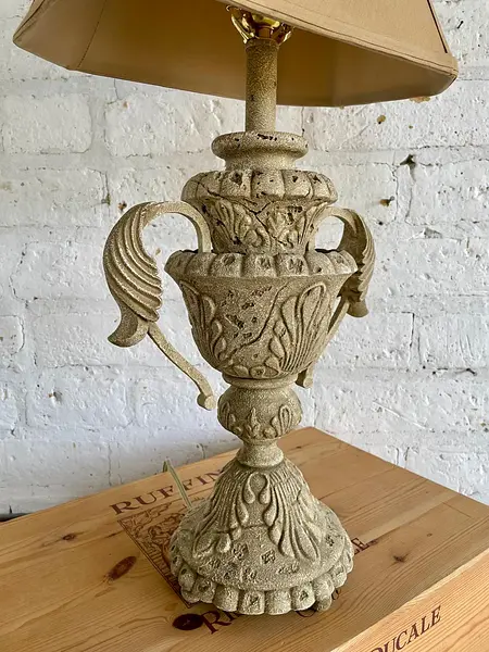 Lámpara De Mesa Jarrón Estilo Coralino - Usa 1990