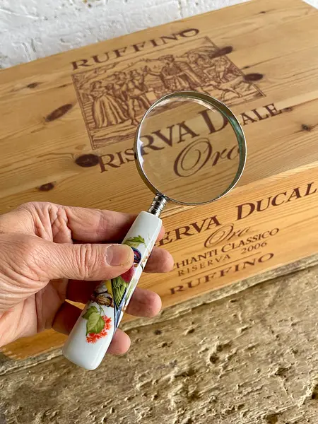 Lupa De Mano Y Mango Decorado Con Un Pájaro - U.S.A. 2005