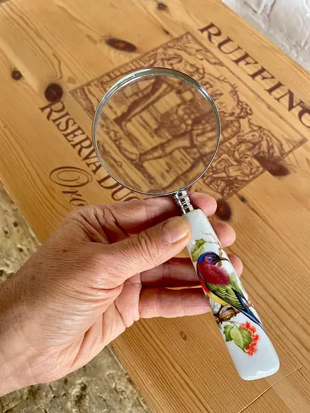 Lupa De Mano Y Mango Decorado Con Un Pájaro - U.S.A. 2005