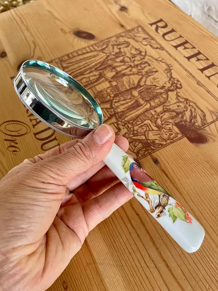 Lupa De Mano Y Mango Decorado Con Un Pájaro - U.S.A. 2005