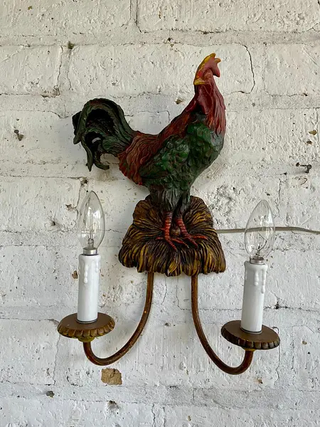 Lámpara 2 Luces Con Diseño De Gallo