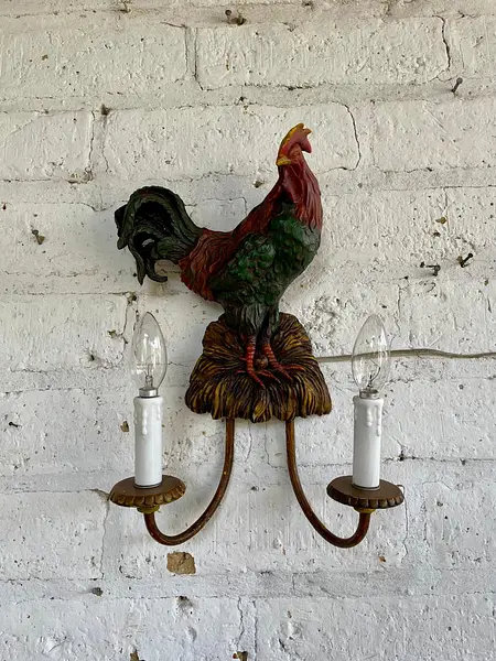 Lámpara 2 Luces Con Diseño De Gallo