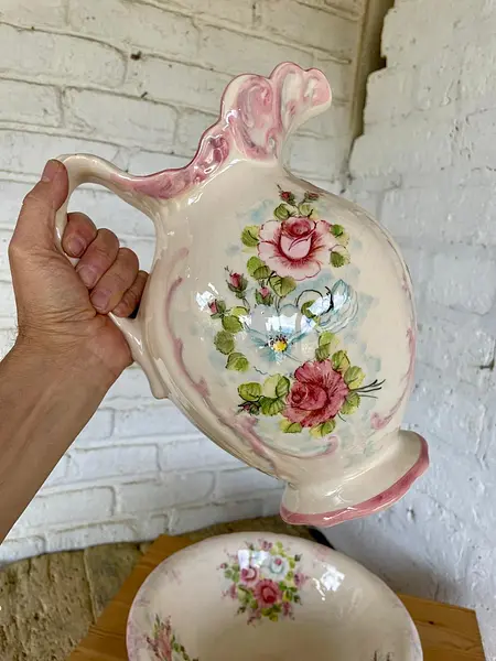 Aguamanil Porcelana De Cerámica - Colombia 1985