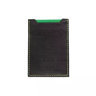 Tarjetero de Cuero Hilo Verde