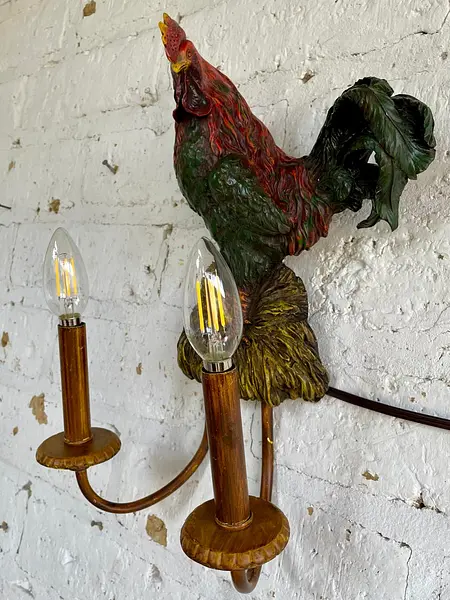 Lámpara 2 Luces Con Diseño De Gallo