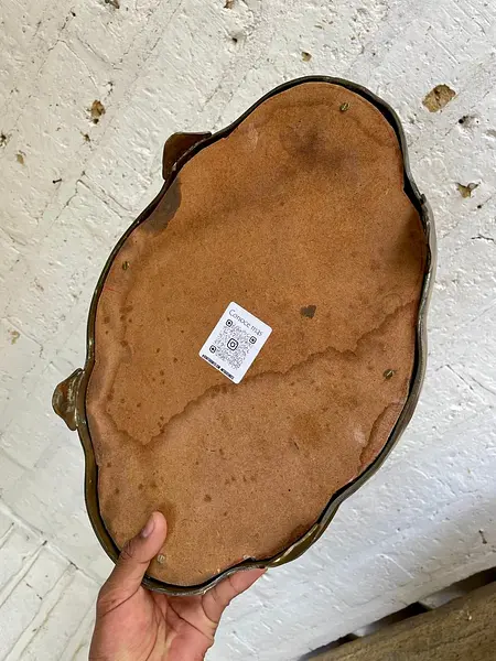 Bandeja De Metal Y Espejo Biselado - India 1960